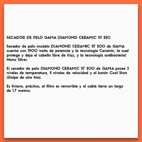 Secador De Pelo Ga.ma Italy Diamond Ceramic Negro