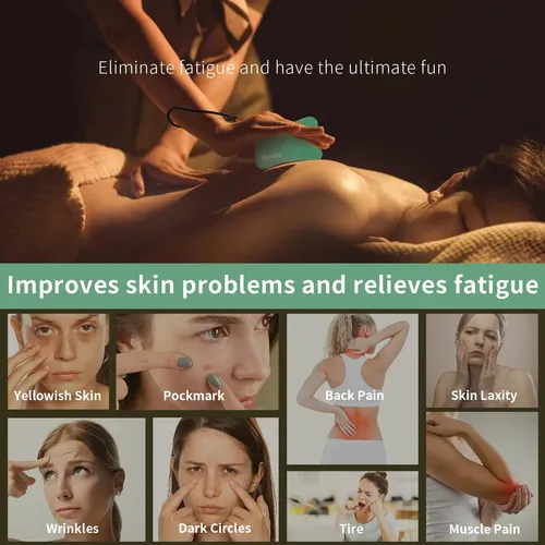 Masajeador Lusomch Set De Herramientas Gua Sha De Jade Nefri