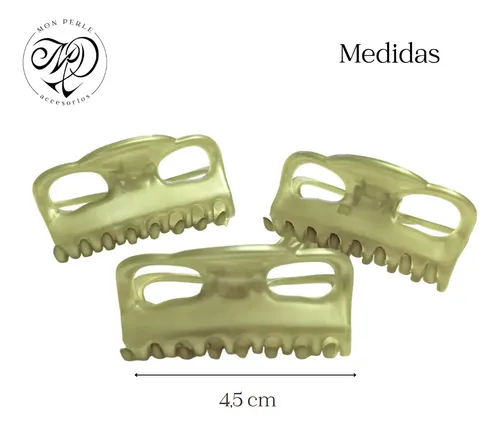 Broches Pelo Franceses Rosa Violeta Dorado Ganchos Clips Color Verde Claro