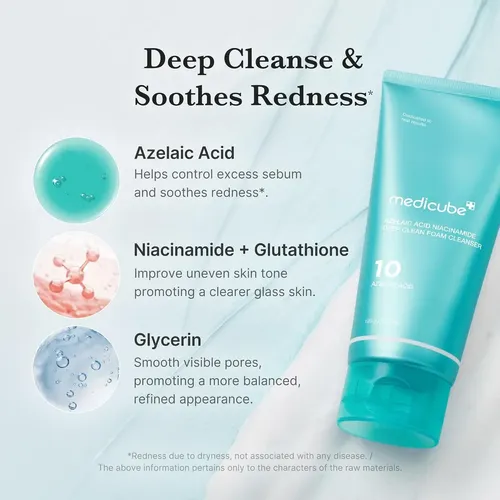 Medicube Azelaic Acid Niacinamide Deep Clean Foam Cleanser Todo Tipo De Piel Día/noche