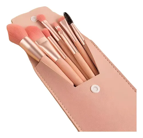Q* Set Y Brochas Maquillaje 8 Piezas Profesional Estuche