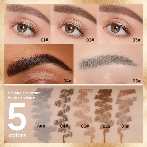 Lápiz De Cejas Microblading Gris Resistente Al Agua 4 Puntos