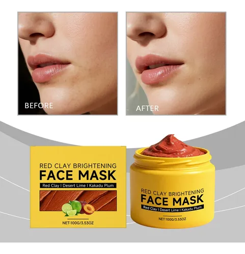 La Máscara Facial Iluminadora De Barro Rojo Mejora La Opacid