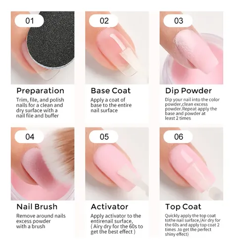 Activador De Pintura Base Dip Powder, Brochas Protector,