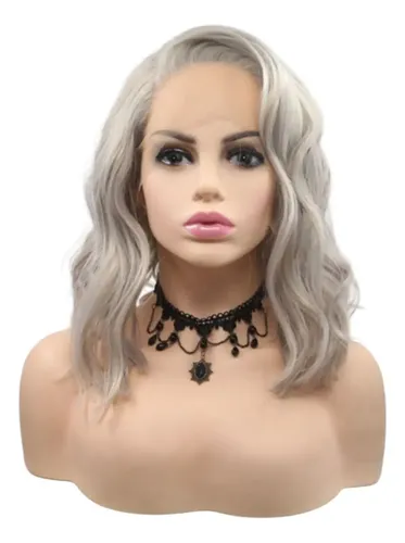 Peluca Gris Ondulado Lace Front 13×6 De Uso Diario Humaniza Gris Ondulado Lace Universal