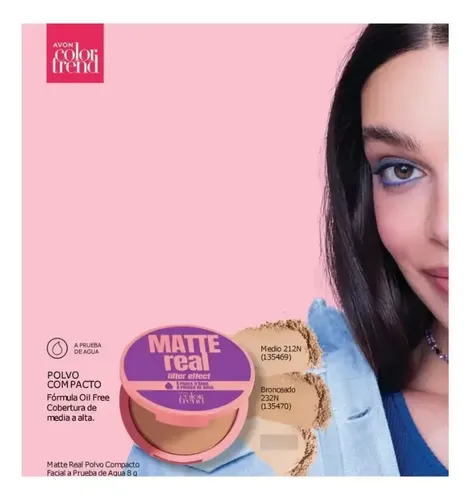 Avon Real Matte Filter Effect Polvo Compacto Tono Claro