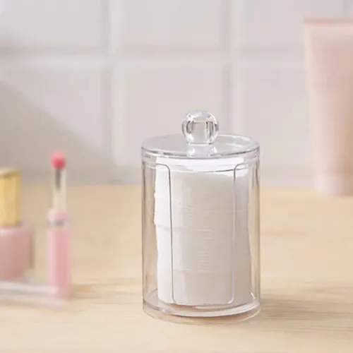 Organizador De Acrílico Porta Discos De Algodón Maquillaje