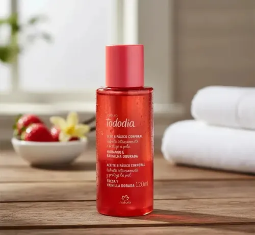 Kit Crema Jabón Y Aceite Bifásico Frutilla Y Vainilla Dorada