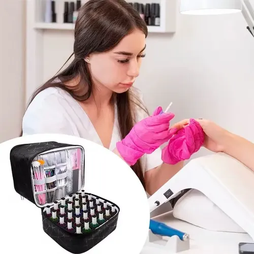 Bolso Para Manicura Estuche Organizador De 30 Esmaltes