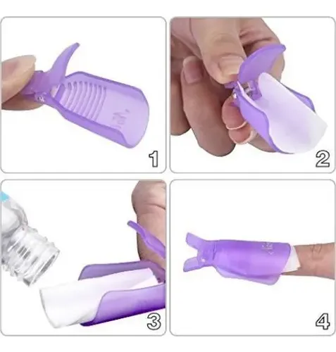 Clip De Capucha Himo 10pc Para Remover Esmalte Uv Negro