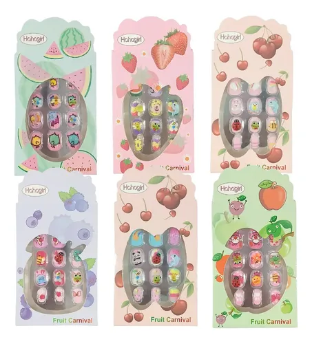 Uñas Postizas Cuadradas P/manos 12pcs C/ Pegamento Mujer