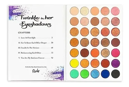 Paleta De 35 Sombras Book 1 Twinkle In Her Eyeshadows Tonos Mates Y Satinados Rude Cosmetics Original Envío Gratis