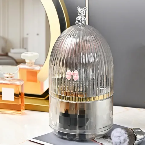 Organizador De Maquillaje Giratorio Q7 Con Tapa Que Gira 360
