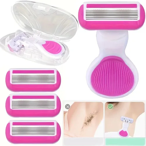 Afeitadora Portátil Para Mujer Con 6 Cuchillas, Sin Olor