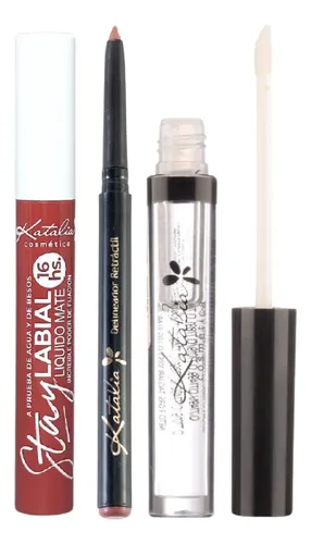 Kit X3 Lipcombo Labiales Efecto Glossy Tono Moca Katalia