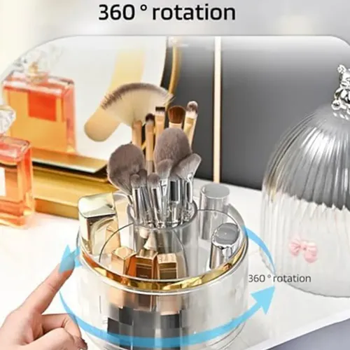 Organizador Giratorio Para Maquillaje Con Tapa Que Gira 360°