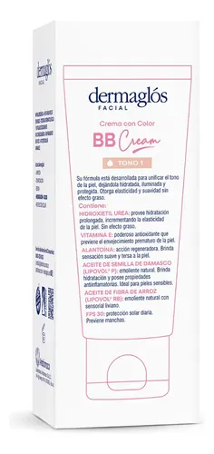Dermaglos Bb Cream Facial Con Color Tono Claro Fps30 X 50g