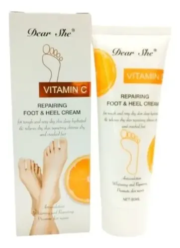 Crema Hidratante Reparadora Pies Talón Vitamina C 80ml Fragancia Naranja
