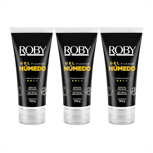 Pack X3 Gel Fijador Roby Húmedo 150g