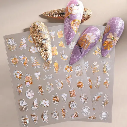 Pegatinas Uñas Láser Clavo Calcomanía Decorativas 9