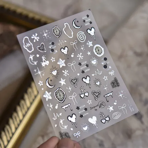 Adhesivos Metálicos Para Uñas Dark Star Moon Heartbeat, Esti