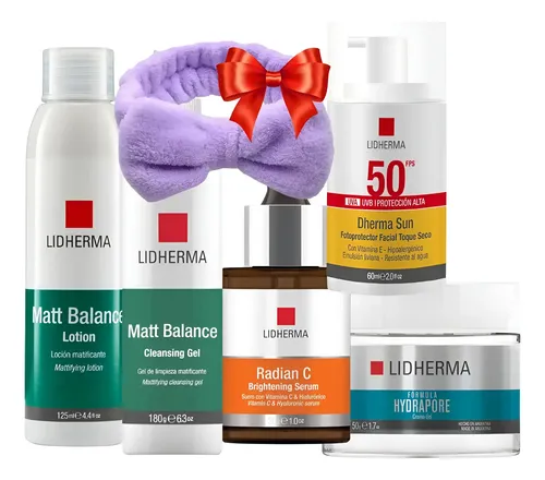 Rutina Facial Skincare Piel Mixta Grasa Lidherma Hialuronico