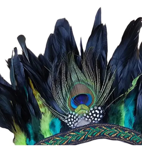 Diadema India Con Plumas, Accesorios Para Disfraz, Para Adul