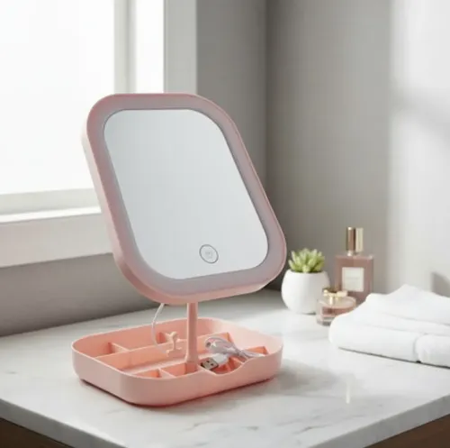 Organizador De Maquillaje Con Espejo Con Luz