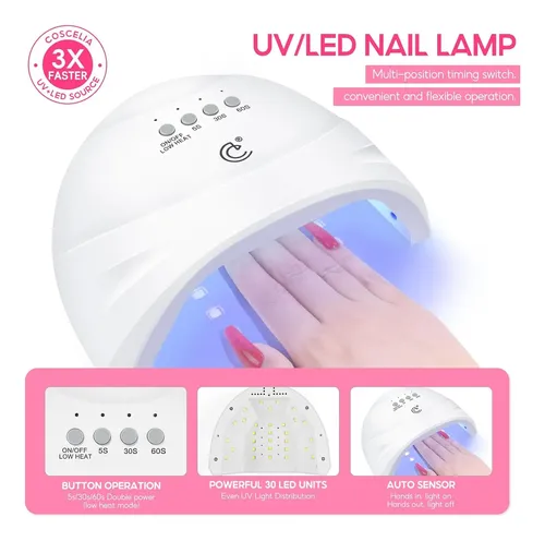 Kit Uñas Gel 55 Colores Uv Base Top Coat Brillos