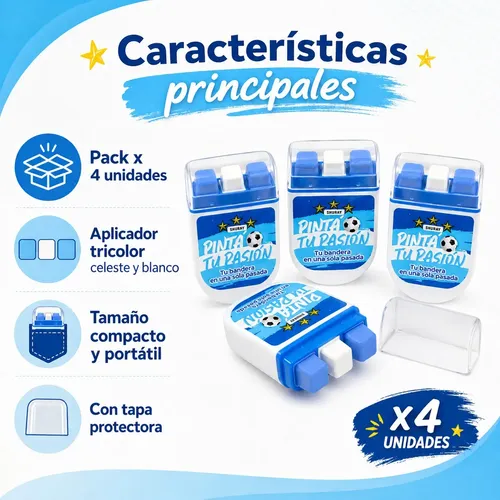 Maquillaje Artístico Argentina Para Rostro Stick Pack X4