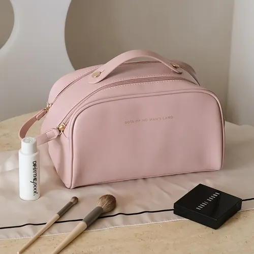 Neceser De Viaje Grande Para Cosméticos Con Doble Cierre
