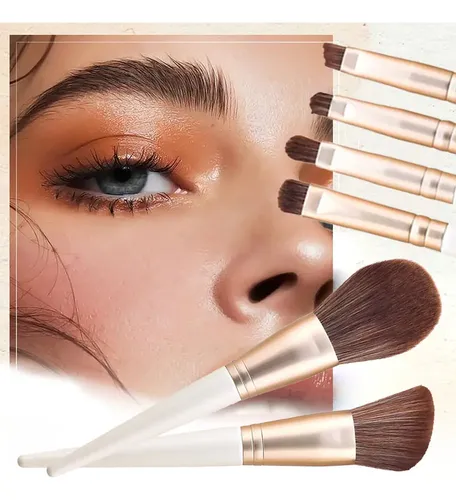 Juego De Brochas De Maquillaje R 13, Color Blanco Perla, Bro