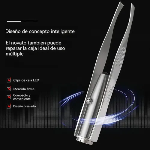 Hpinza De Cejas Curva Con Luz Led Belmira De Acero Inoxidabl