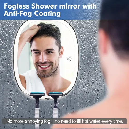 Ducha Resistente Al Agua Con Luz Led Sin Niebla Cosmirror