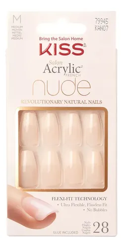Uñas Postizas Bliss | Kiss Salon Acrylic French Nude Glue-on