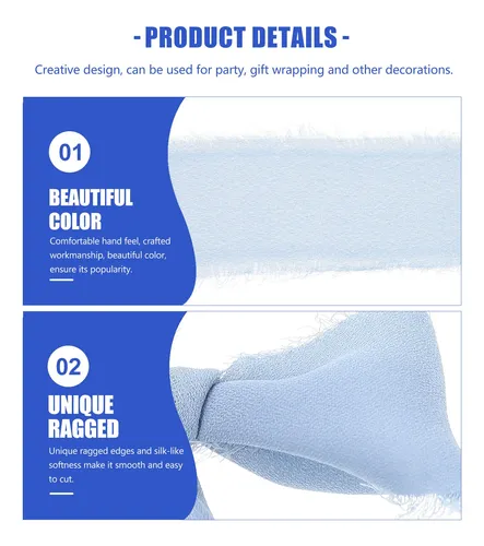 Cinta De Poliéster Para Flores Y Cabello Multifunción Azul Claro