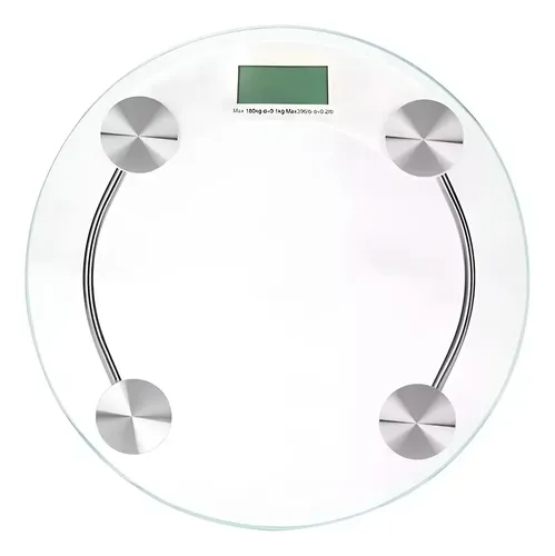 Balanza De Baño Vidrio Y Acero Lcd Digital 150kg Redonda