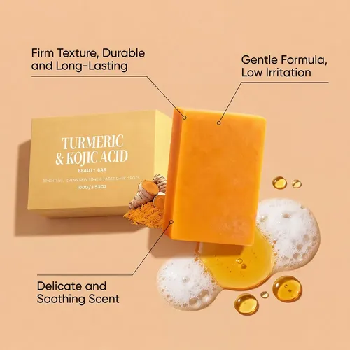 Jabón De Baño Iluminador Con Cúrcuma, 100 G, Limpieza Suave