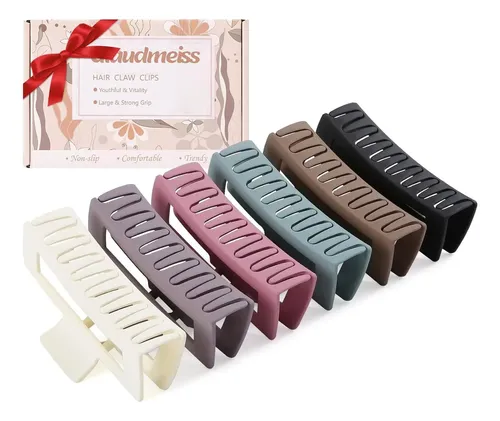 6 Clips De Garra Extra Grande Glaudmeiss Para Cabello Grueso