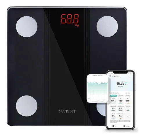 Analizador Corporal De Báscula De Baño Digital Inteligente N Negro