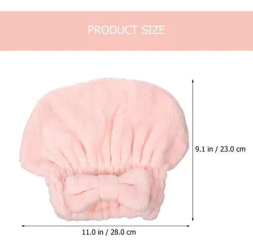 2 Gorras De Coral Suave Para Secar Pelo Con Lazo