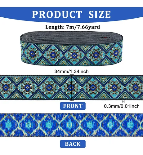 1 Unidad Cinta De Jacquard Con Bordado Étnico De Poliéster Rhombus Ethnic Style Embroidery