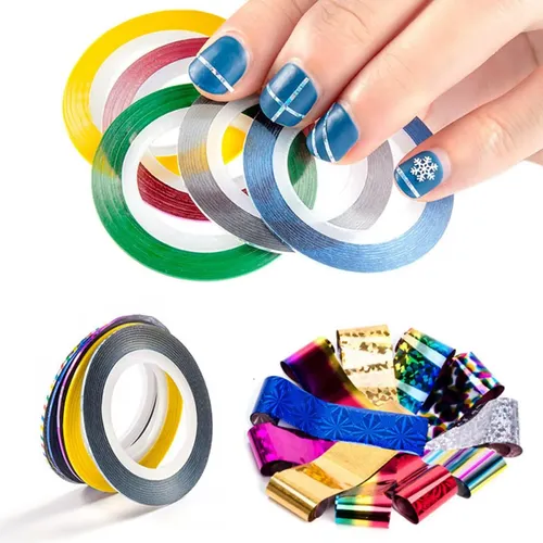 Set 62 Pegatinas Y Cintas Decorativas Para Uñas, Diseño