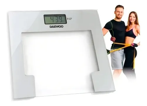 Balanza Personal Digital 180kg Graduación Daewoo Base Vidrio Color Blanco