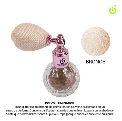 Spray Polvo Iluminador Cherimoya Glitter Cara Corporal, Pelo Tono Del Maquillaje 09 Bronce