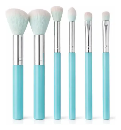 Set X 6 Brochas Portables Maquillaje Con Estuche Plegable
