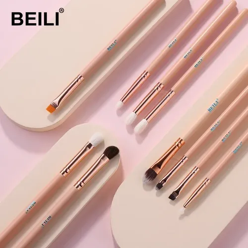 Set 10 Brochas Para Ojos Pelo Mixto Beili