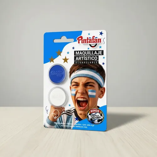 Maquillaje Artístico Duo Pintafan Celeste Y Blanco Argentina