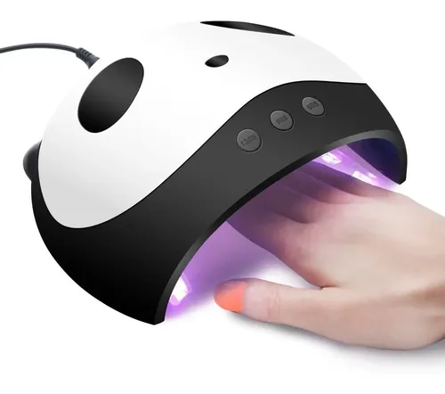 Cabina Panda Para Uñas Uv 36w 12 Luces Led Manicuría Manos Color Blanco/Negro