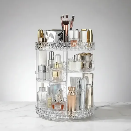 Organizador Maquillaje Cosmeticos 4 Pisos Giratorio Acrílico